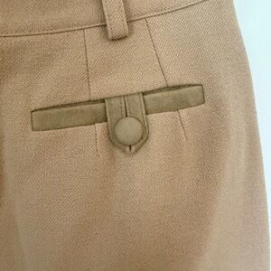 Rare, vintage, Bulgarelli skirt. Italian made. 100% virgin wool. Suede accents.